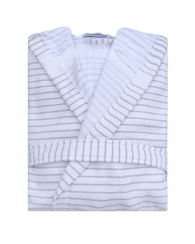 badekåbe med hvide og grå striber fra finehome