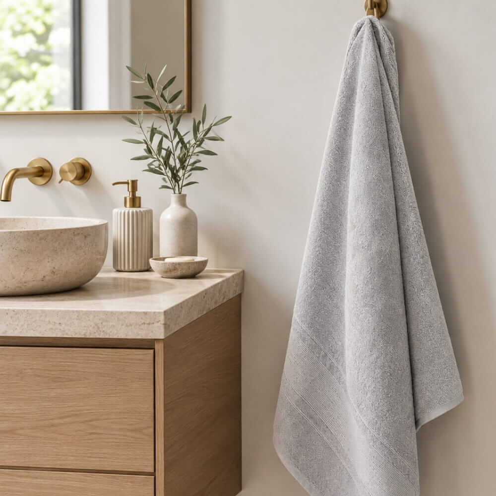 finehome Arosa design badehåndklæder grå 70x140 cm