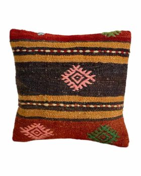 ægte kelim pude 40x40 cm i smukke farver fra danske finehome