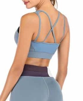 sports top blue - blå sportstop med indlæg