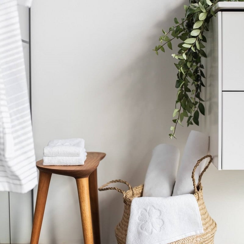 Bløde og elegante hvide økologiske vaskeklude 30x30 cm