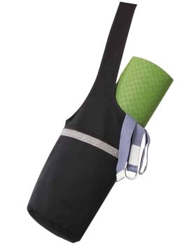 yoga taske og kanvastaske i sort til at tage over skulderen med plads til nøgler og vandflaske