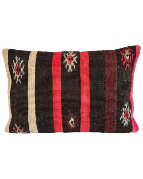 Meget smuk kelim pude 137 i flotte lyserøde og brunlige farver