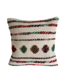 Elegant finehome vintage pude af ægte kelim med inderpude, 40x40 cm