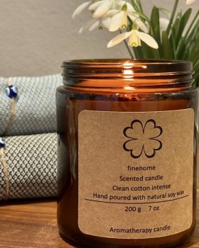 Clean cotton duftlys i glas med skruelåg