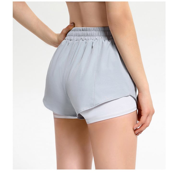 Grå shorts til yoga, løb og fitness