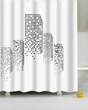 Stort badeforhæng 180x200 med motiv