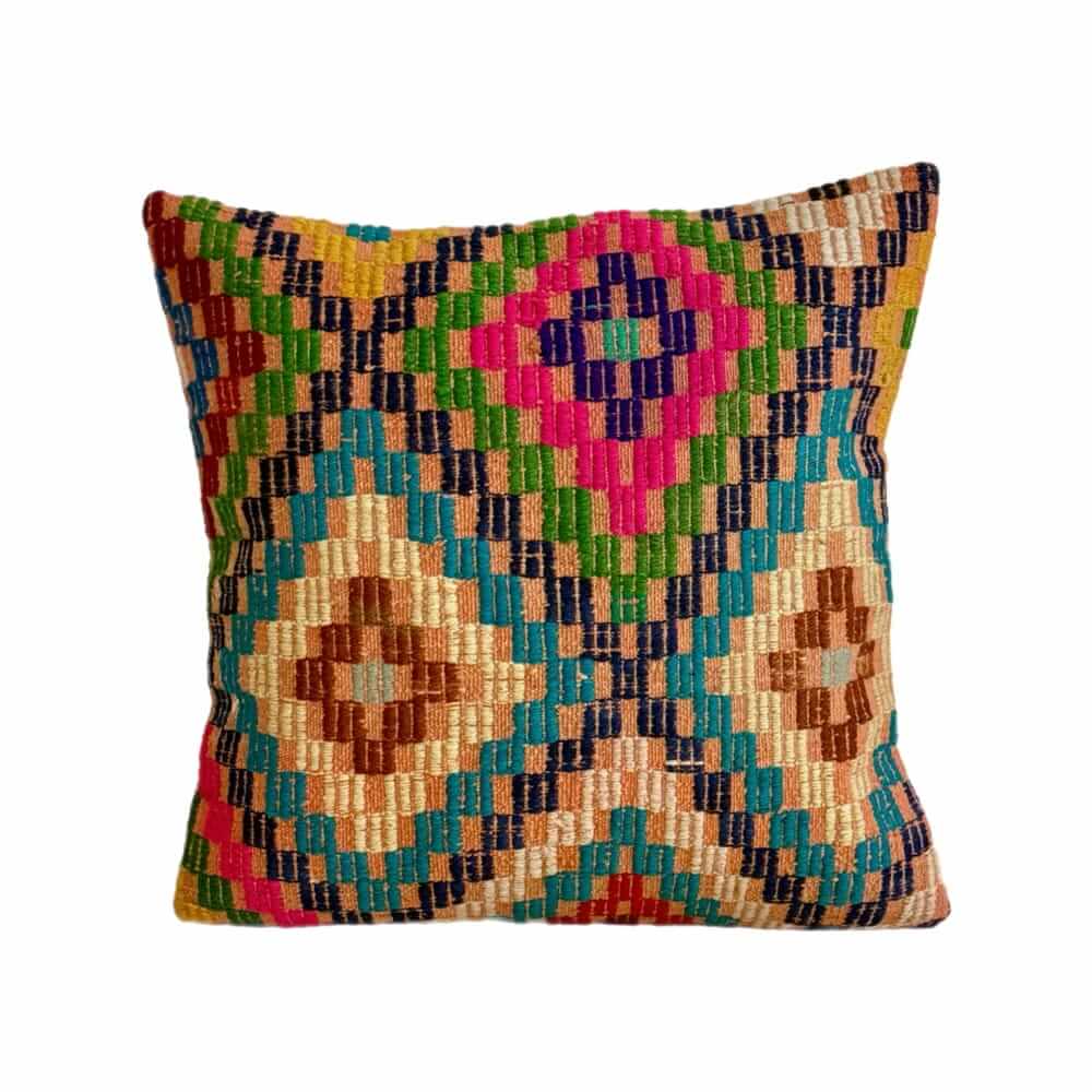 Stor smuk kelim pude 60x60 med inderpude med mange smukke farver