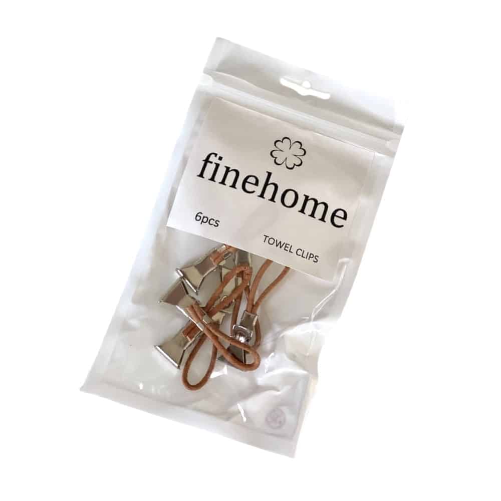 6 stk håndklædeclips læder