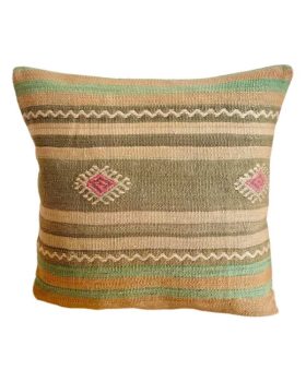 finehome kelim pude 50x50 cm i smukke matte farver leveres med inderpude