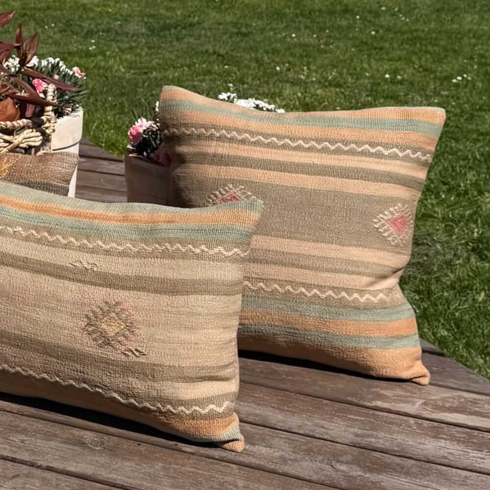 finehome kelim puder 50x50 cm og 40x60 cm i meget smukke farver