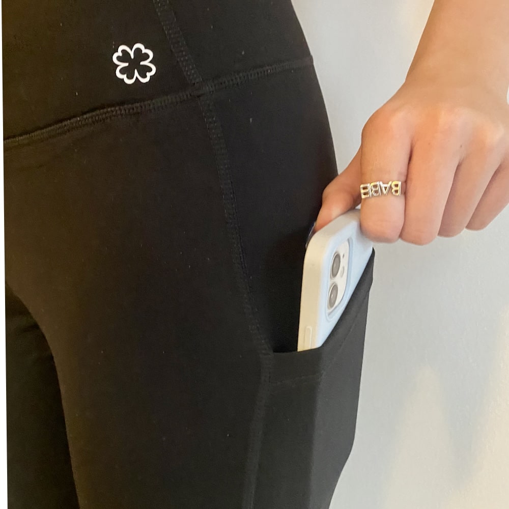 finehome bløde tights med mobillomme