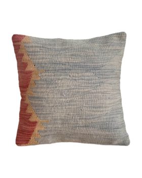 Kelim puder 400x40 med 3 smukke farver, lys blå, naturfarve og let rød