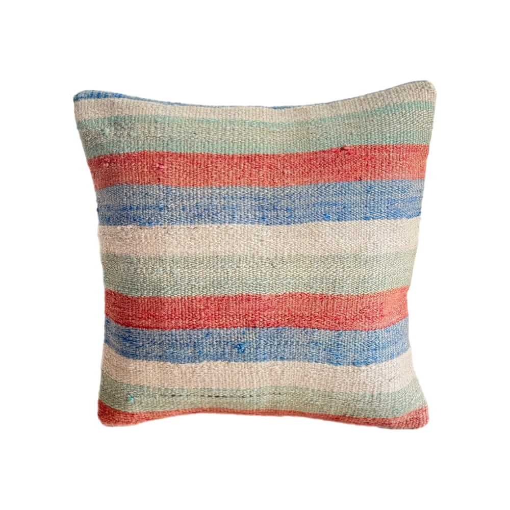 kelim puder 40x40 cm med smukke striber i afdæmpede farver