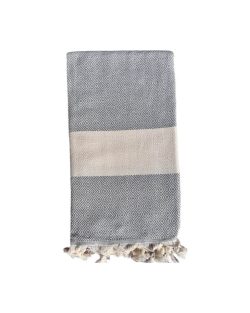 store hammam håndklæder 100x180 grå og natur