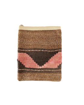 Unika taske i brune og lyse røde farvenuancer