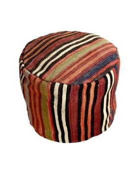Vintage puf med flotte striber i mange farver