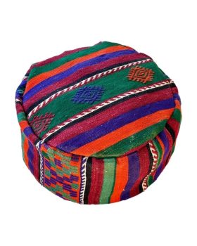 kelim puf i klare smukke farver 31x52 cm
