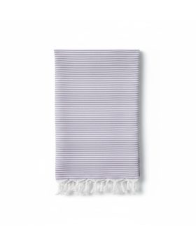 Lilla og hvid strandlagen med striber 95x185 cm