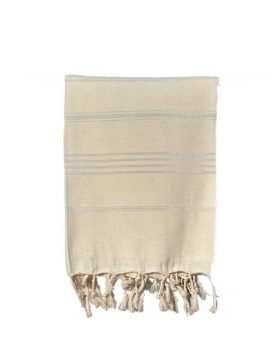 Stort stilrent hammam håndklæde bambus 100x200 i smukt enkelt look med lette striber