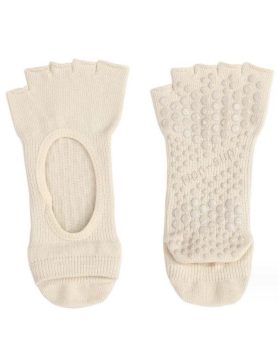 Lyse beige yogasokker uden tæer til din yogatræning