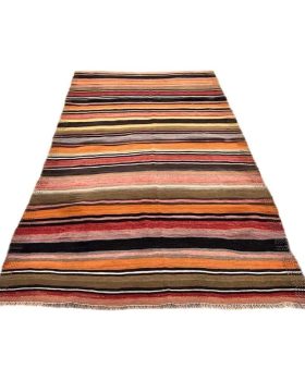 ægte kelimløber 140x240 cm i brændte farver