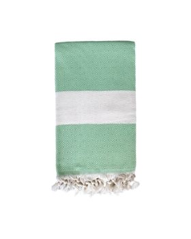 finehome hammam håndklæde grøn og natur i 100x180 cm