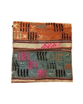 Firkantet farvestrålende vintage taske med skulderstrop