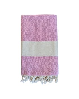 Lyserød hammam håndklæde 100x180 cm i 100% lækker bomuld