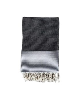 Originalt luksus hammam håndklæde 95x180 cm i grå med mønster