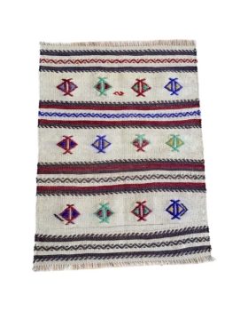 Lys smuk kelim løber 57x76 cm til hyggelig boligindretning