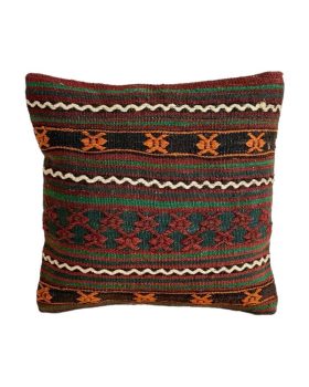 Ægte kelim pude nr. 130 med smukke unikke mønstrer og flotte farver