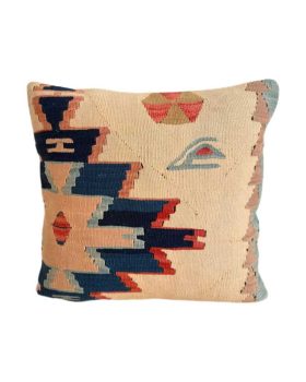 Kelim pude 135 - 40x40 cm ægte vintage pude i meget smukke farvekombinationer