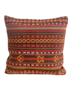 finehome kelim lounge pude rød orange 50x50 cm