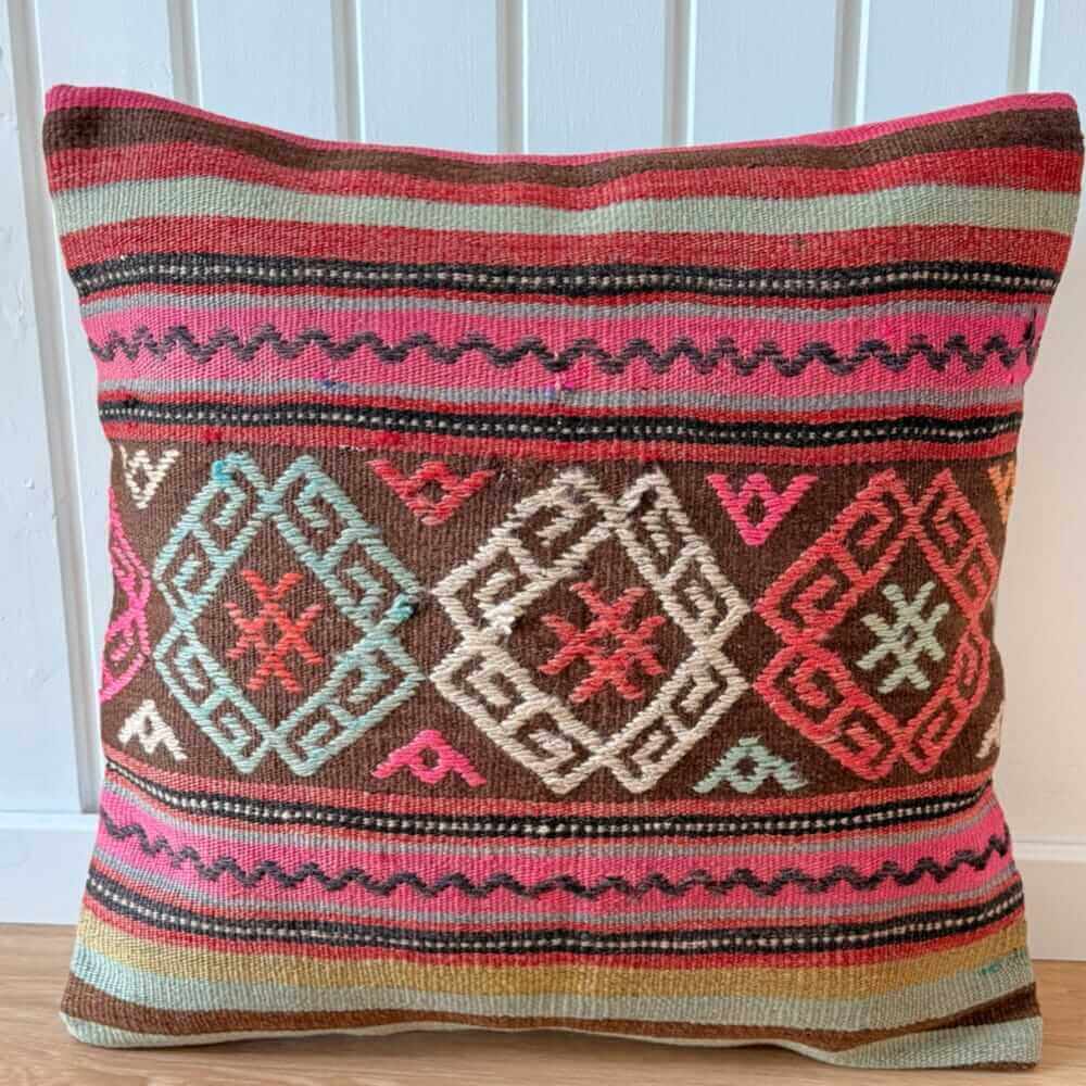 stor kelimpude 50x50 cm i smukke lyserøde, røde, lyse og grønne farver