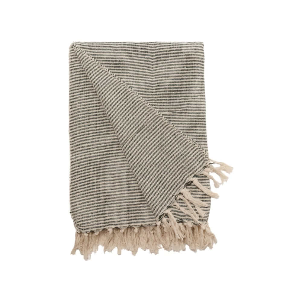 Blød og hyggelig plaid med striber 130x180 cm