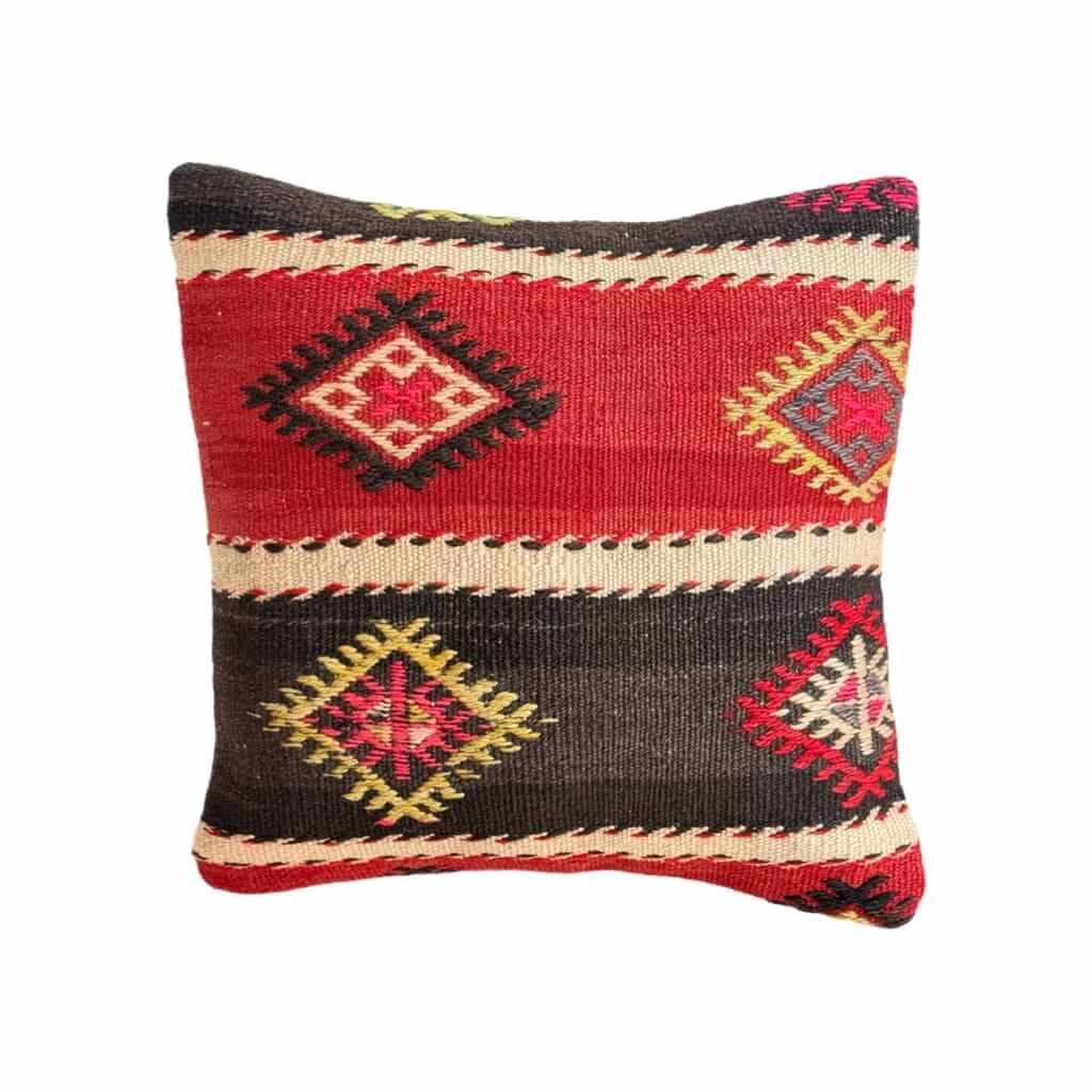 finehome kelim pude med mønster 40x40 cm leveres med inderpude