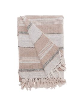 sengetæppe 260x260 cm i naturlige farver