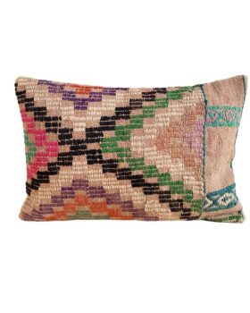 Kelim gulvpude 40x60 cm i lyse farver og pastelfarver med smukt mønster