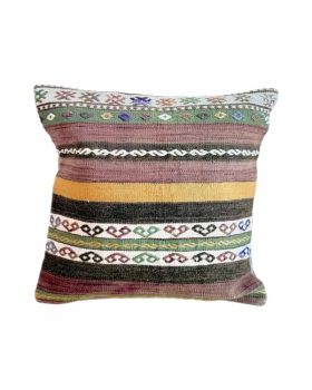 Håndsyet pude i uld 45x45 cm af meget smukt kelim fra Anatolien