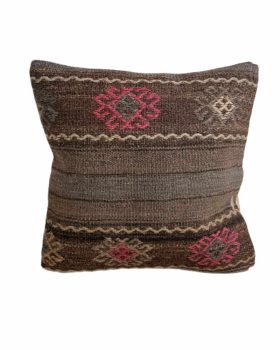 kelim pude 45x45 cm lyserød, brun og grå fra danske finehome