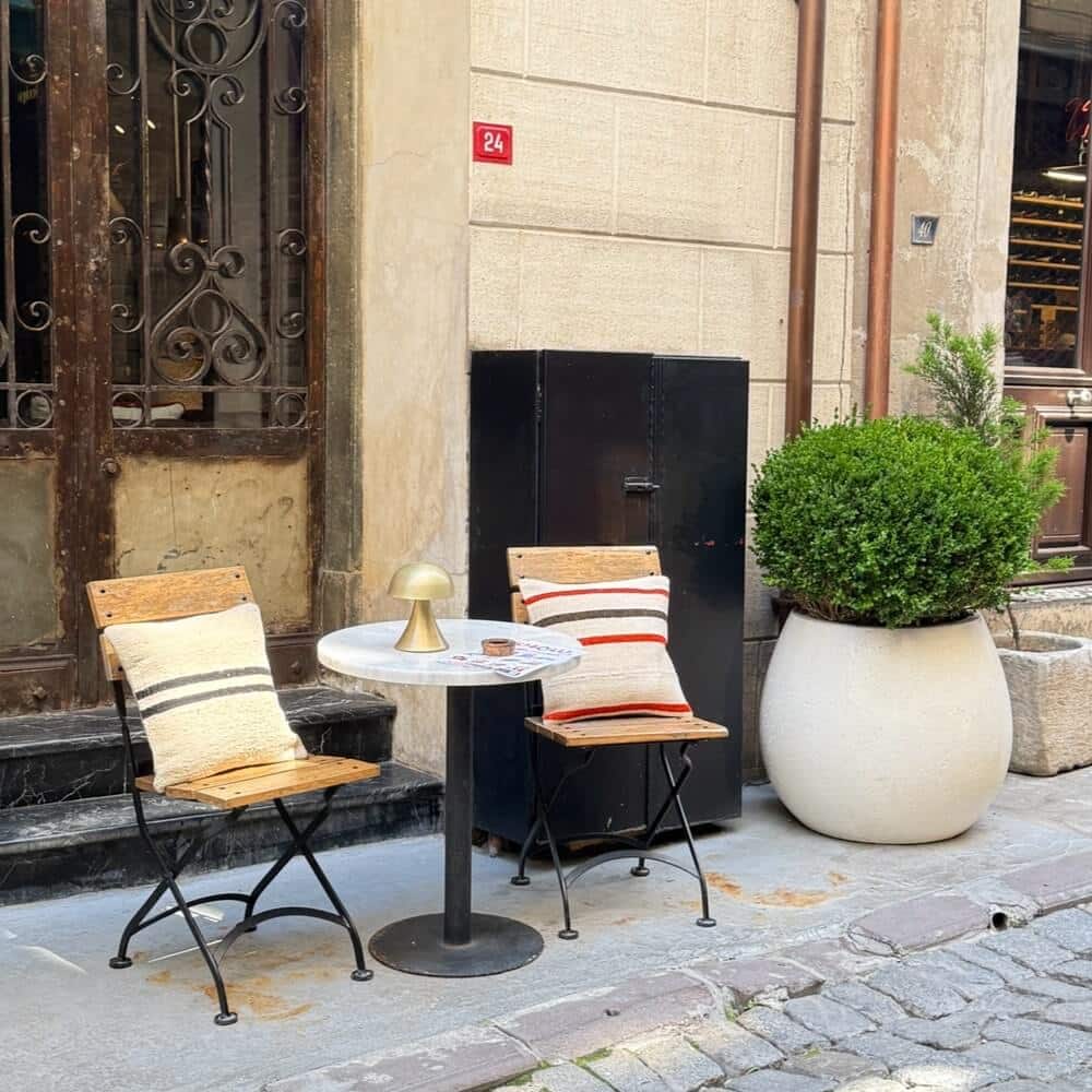 kelimpuder som pyntepuder i cafesæt