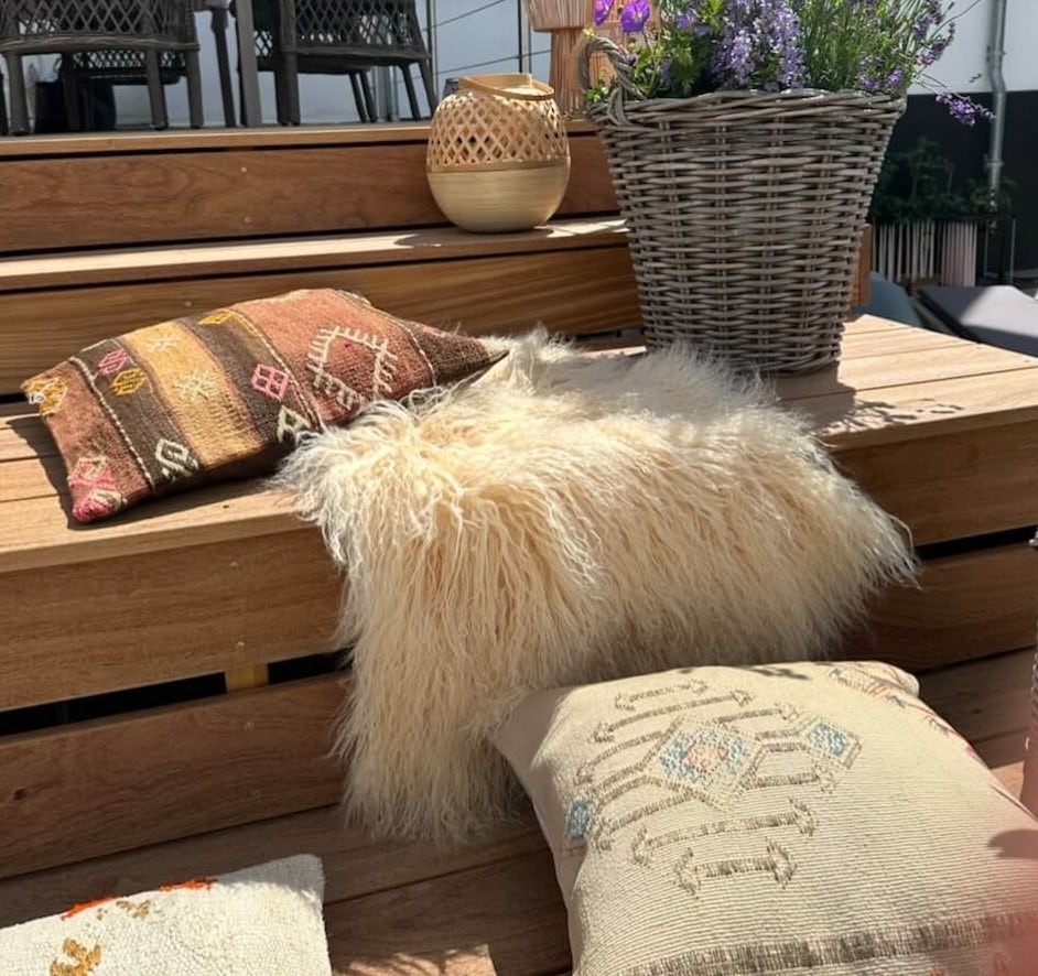 vintage puder 40x40 og 50x50 cm stylet udenfor