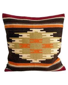 Stor vintage kelim pude 60x60 cm med inderpude i meget smukke farver