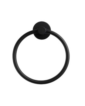 Rund håndklædering - mat sort (16 cm) fra finehome.dk