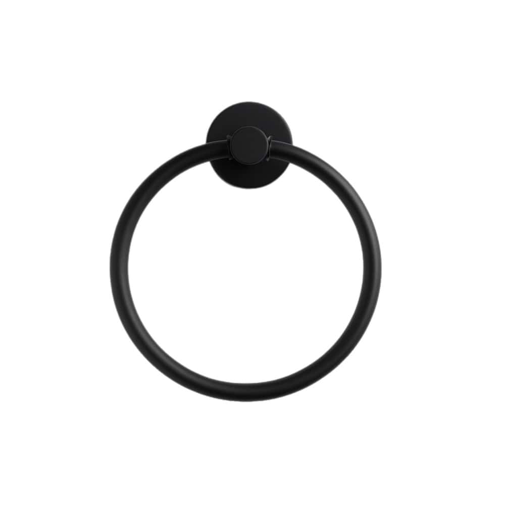 Rund håndklædering - mat sort (16 cm) fra finehome.dk