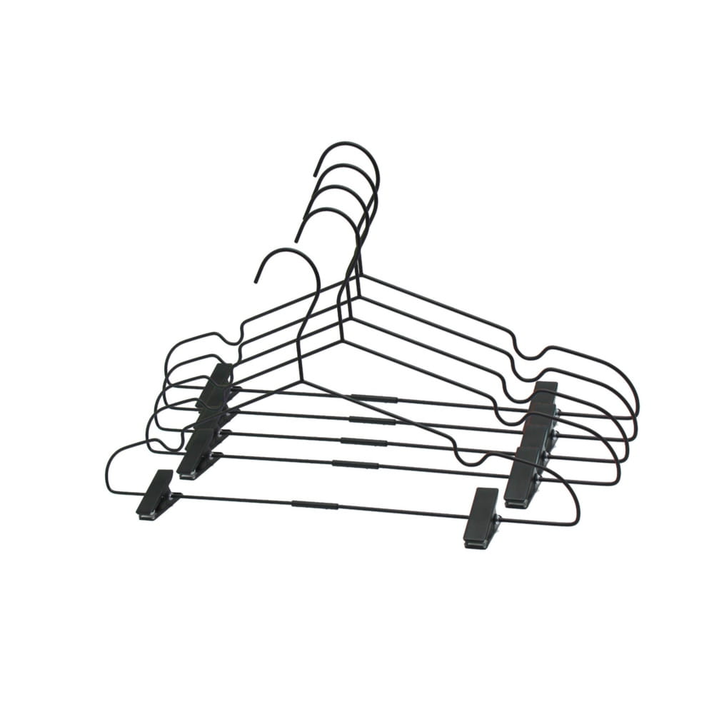 Sorte bøjler med klemmer til voksentøj