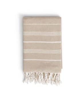 beige stribet hammam håndklæde 90x180 cm
