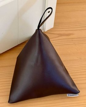 12x12x12 cm brun læder dørstopper fra danske finehome