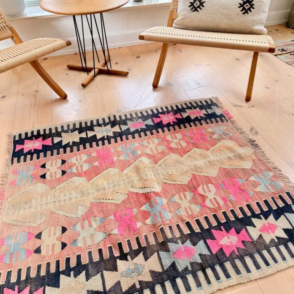 ægte kelim vintage løber 90x108 cm
